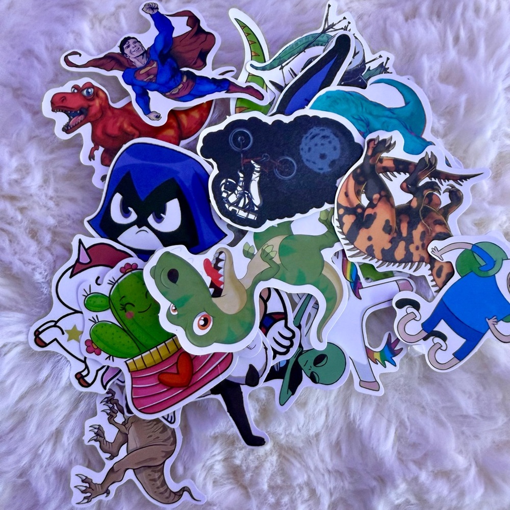 20 Colorful Cartoon Character Stickers